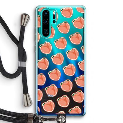 Just peachy: Huawei P30 Pro Transparant Hoesje met koord