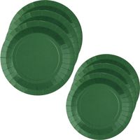 Santex Feest borden set - 40x stuks - donker groen - 17 cm en 22 cm - Feestbordjes