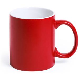 Koffiemok en Drinkbeker Allegra - 10x - rood/wit - 350 ml - Keramiek - Mokken