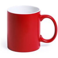 Koffiemok en Drinkbeker Allegra - 10x - rood/wit - 350 ml - Keramiek - Mokken