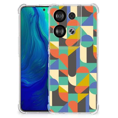 OPPO Reno8 Doorzichtige Silicone Hoesje Funky Retro OPPO Reno8 Doorzichtige Silicone Hoesje Funky Retro