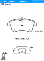 Remblokkenset, schijfrem ATE Ceramic ATE, u.a. für Mercedes-Benz