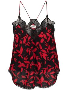 Zadig&Voltaire Christy leaf-print tank top - Noir