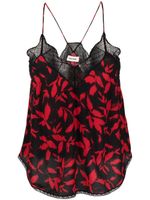 Zadig&Voltaire Christy leaf-print tank top - Noir - thumbnail