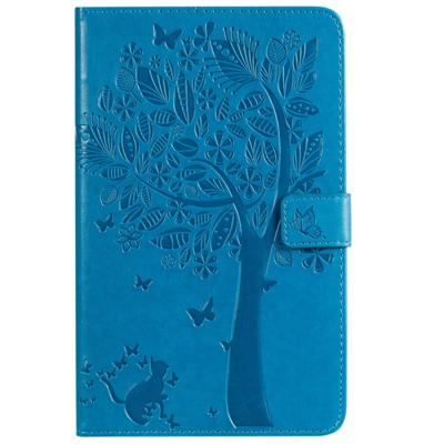 Voor Galaxy tab A 8 0 & S pen (2019) gedrukt afdrukken kat en boom patroon horizontale Flip lederen draagtas met houder & kaartsleuven & portemonnee (