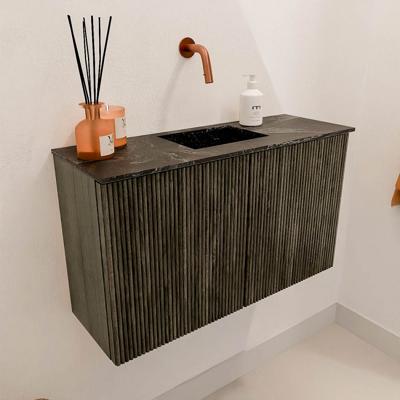 Toiletmeubel Mondiaz Joya Dlux | 70 cm | Meubelkleur Shadow | Faye wastafel Lava Wasbak Midden | Zonder kraangat(en)