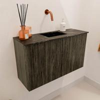 Toiletmeubel Mondiaz Joya Dlux | 70 cm | Meubelkleur Shadow | Faye wastafel Lava Wasbak Midden | Zonder kraangat(en) Toiletmeubel Mondiaz Joya Dlux | 70 cm | Meubelkleur Shadow | Faye wastafel Lava Wasbak Midden | Zonder kraangat(en)