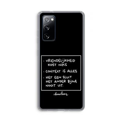 Mijn Motto's: Samsung Galaxy S20 FE / S20 FE 5G Transparant Hoesje