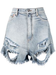 Natasha Zinko short en jean à effet usé - Bleu