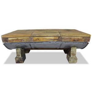 The Living Store Salontafel Retrostijl - Hout - 90x50x35cm - Handgemaakt