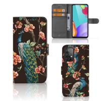 Samsung Galaxy A52 | Telefoonhoesje | Met pasjeshouder | Pauw met Bloemen
