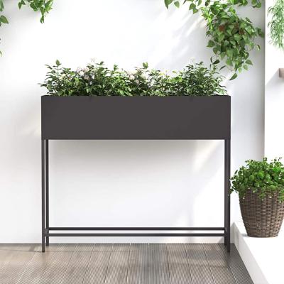Verhoogde Tuin Plantbak Zwart 100 x 26 x 82 cm Staal