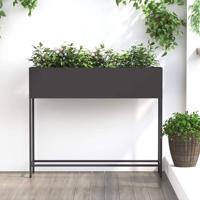 Verhoogde Tuin Plantbak Zwart 100 x 26 x 82 cm Staal