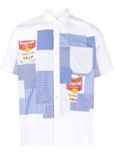 Junya Watanabe MAN chemise Campbell à design patchwork - Blanc