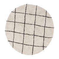 Vloerkleed berber rond - zwart/beige - ø120 cm Vloerkleed berber rond - zwart/beige - ø120 cm