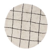 Vloerkleed berber rond - zwart/beige - ø120 cm