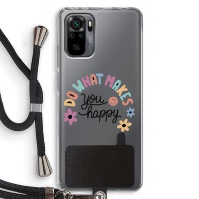 Happy days: Xiaomi Redmi Note 10 Pro Transparant Hoesje met koord