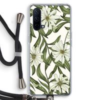 Wit bloemenpatroon: OnePlus Nord CE 5G Transparant Hoesje met koord
