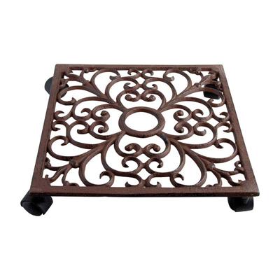 Plantentrolley vierkant l28b28h7cm - Esschert design
