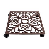 Plantentrolley vierkant l28b28h7cm - Esschert design