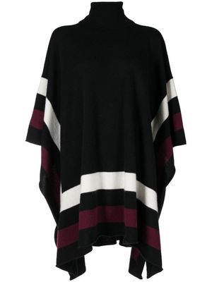 Madeleine Thompson poncho Rosemary en maille fine - Noir