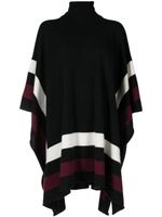 Madeleine Thompson poncho Rosemary en maille fine - Noir