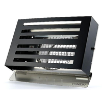 PREMIUM LINE design gevelkap -BETA- Ø150mm - grofmazig gaas - ZWART RAL7021