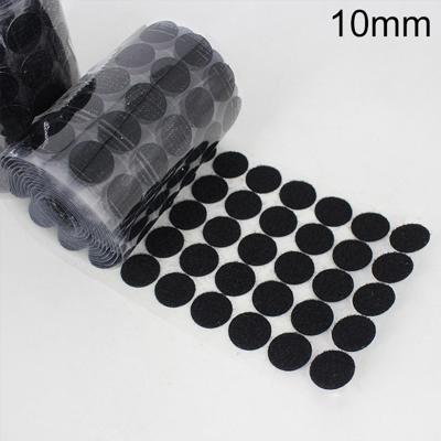 1000 stuks 10mm ronde Nylon zelfklevend Velcro (zwart)