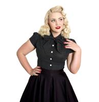 Estelle Blouse Dot Black-XXXXL | 36% korting - thumbnail