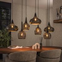 LifestyleFurn Hanglamp 'Henson' Artic black, 4+3-lamps