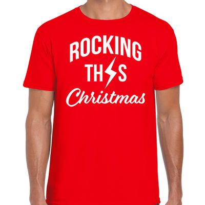 Rocking this Christmas fout Kerstshirt / t-shirt rood voor heren Rocking this Christmas fout Kerstshirt / t-shirt rood voor heren