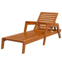 Outsunny Ligstoel Tuinligstoel Houten Ligstoel, Massief hout, 66 cm x 190 cm x 73,5 cm, Oranje