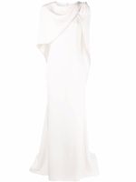 Jenny Packham robe longue à fronces - Blanc