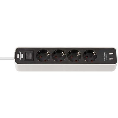 Brennenstuhl Ecolor stekkerdoos 4-voudig + 2x USB
