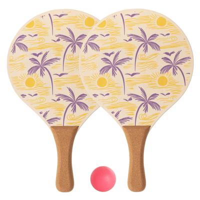 SOFTEE PALM WOODEN BEACH RACKET SET WITH BALL SOFTEE PALM WOODEN BEACH RACKET SET WITH BALL