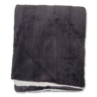 Wicotex-Plaid-deken-fleece plaid Espoo zwart 200x240cm met witte sherpa binnenkant-Zacht en warme Fleece deken. - thumbnail