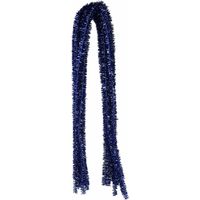 Chenilledraad - 30x - blauw glitter - 8 mm x 50 cm - hobby/knutsel materialen