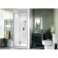 Crosswater Kai vouwdeur 76x190cm met 6mm helder veiligheidsglas links en rechts zilver aluminium KLBFSC0760