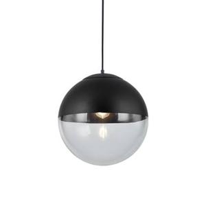 QAZQA Retro hanglamp zwart met helder glas 35 cm - Eclipse