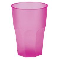Drinkglazen frosted - fuchsia roze - 6x - 420 ml - onbreekbaar kunststof - Feest/cocktailglas Drinkglazen frosted - fuchsia roze - 6x - 420 ml - onbreekbaar kunststof - Feest/cocktailglas