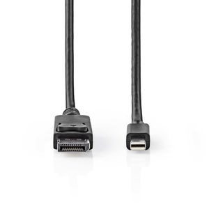 Nedis Mini DisplayPort-Kabel | Mini-DisplayPort Male naar DisplayPort Male | 48 Gbps | 2 m | 1 stuks - CCGB37404BK20 CCGB37404BK20