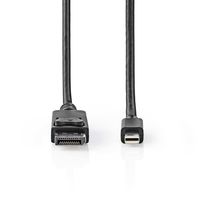 Nedis Mini DisplayPort-Kabel | Mini-DisplayPort Male naar DisplayPort Male | 48 Gbps | 2 m | 1 stuks - CCGB37404BK20 CCGB37404BK20 - thumbnail
