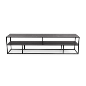 Tv-meubel 'Luuk' 200cm, kleur zwart / zwart marmer