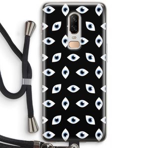 Eyes pattern: OnePlus 6 Transparant Hoesje met koord