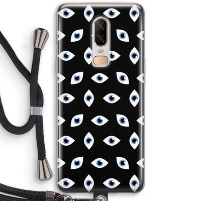 Eyes pattern: OnePlus 6 Transparant Hoesje met koord