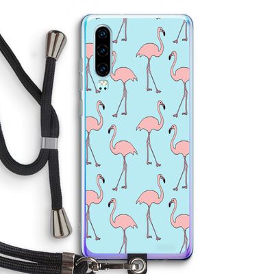 Anything Flamingoes: Huawei P30 Transparant Hoesje met koord