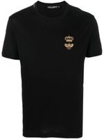 Dolce & Gabbana t-shirt à motif bridé - Noir