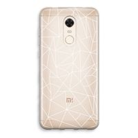 Geometrische lijnen wit: Xiaomi Redmi 5 Transparant Hoesje