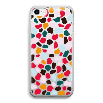Colored Giraffe: iPhone SE 2020 Transparant Hoesje