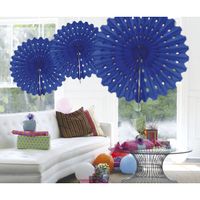 Decoratie waaier blauw 45 cm